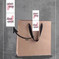 100UND - ADESIVO PAPEL LACRE PARA SACOLA QUADRADO - 5X11CM