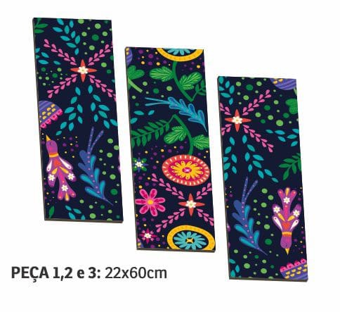 01UND - QUADROS DECORATIVOS MDF 3MM MOSAICO 66X60CM - 4X0