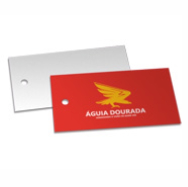 1000UND -  TAG´S COUCHÊ 250g VERNIZ UV TOTAL FRENTE 9X5CM - IMPRESSÃO FRENTE - TAG FURO PADRÃO