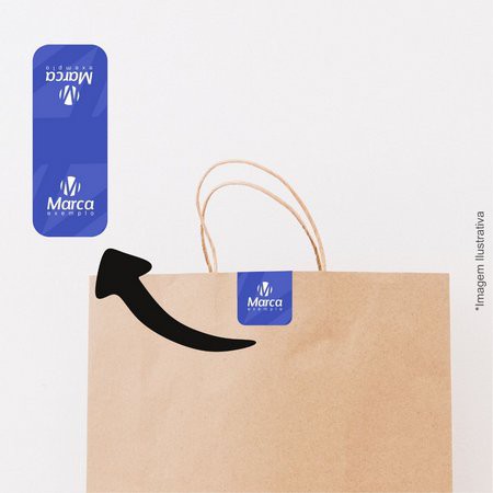 100UND - ADESIVO VINIL QUADRADO PARA SACOLAS - 4x9CM