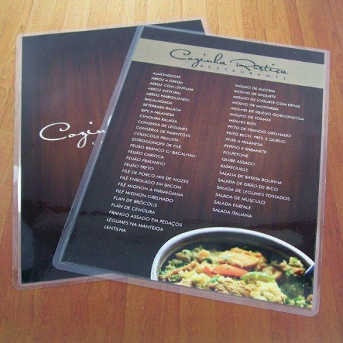 5UND - CARDAPIO PLASTIFICADO 21X29CM - IMPRESSÃO FRENTE E VERSO