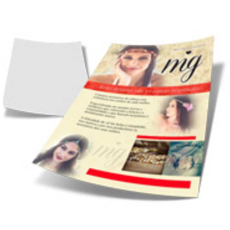 5000UND - PANFLETOS E FOLDERS COUCHÊ BRILHO 150g SEM VERNIZ - IMPRESSÃO FRENTE - 30X21CM 