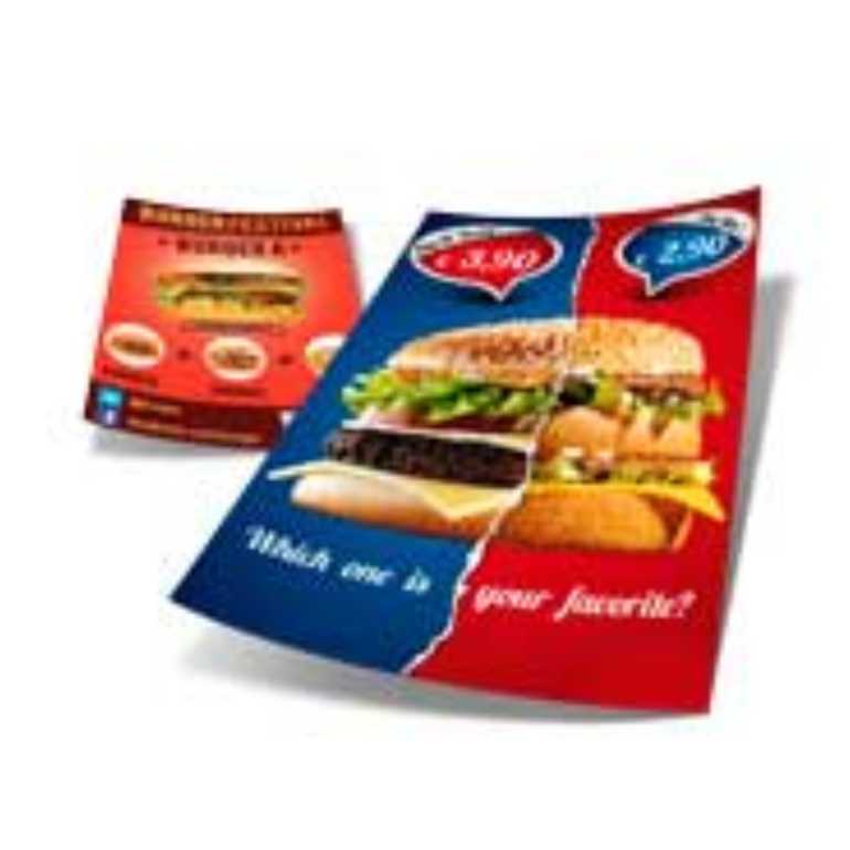 100UND - PANFLETOS E FOLDERS COUCHÊ BRILHO DIGITAL 115g - IMPRESSÃO FRENTE E VERSO COLORIDO -  30X21CM 