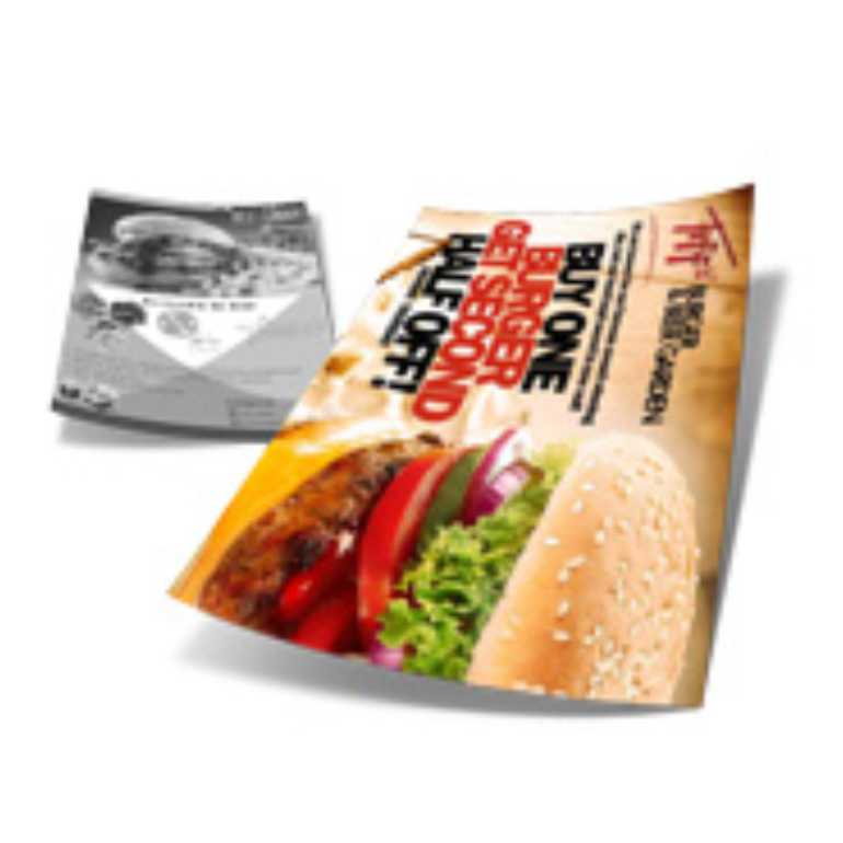 2500UND - PANFLETOS E FOLDERS COUCHÊ BRILHO 115g - IMPRESSÃO FRENTE E VERSO P/B - 30X21CM 