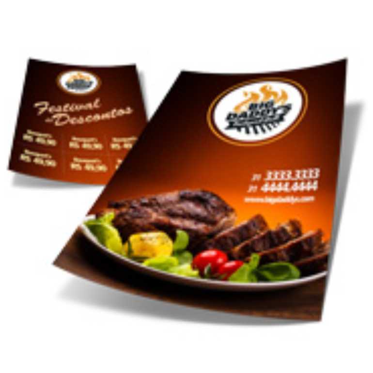 1000UND - PANFLETOS E FOLDERS COUCHÊ BRILHO 150g SEM VERNIZ - IMPRESSÃO FRENTE  E VERSO COLORIDO -  30X21CM 