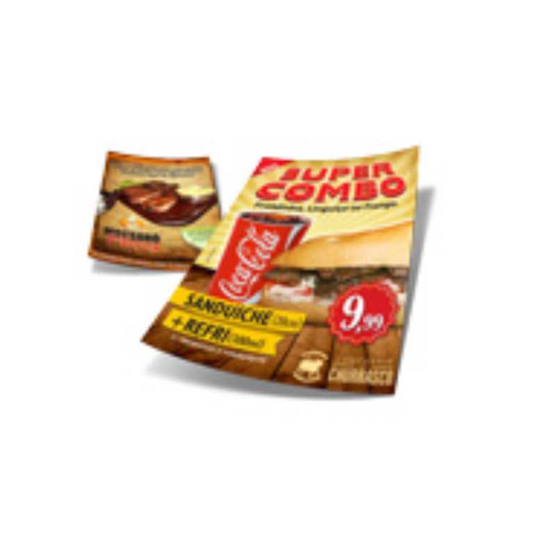 5000UND - PANFLETOS E FOLDERS COUCHÊ BRILHO 115g - IMPRESSÃO FRENTE E VERSO COORIDO - 30X42CM 