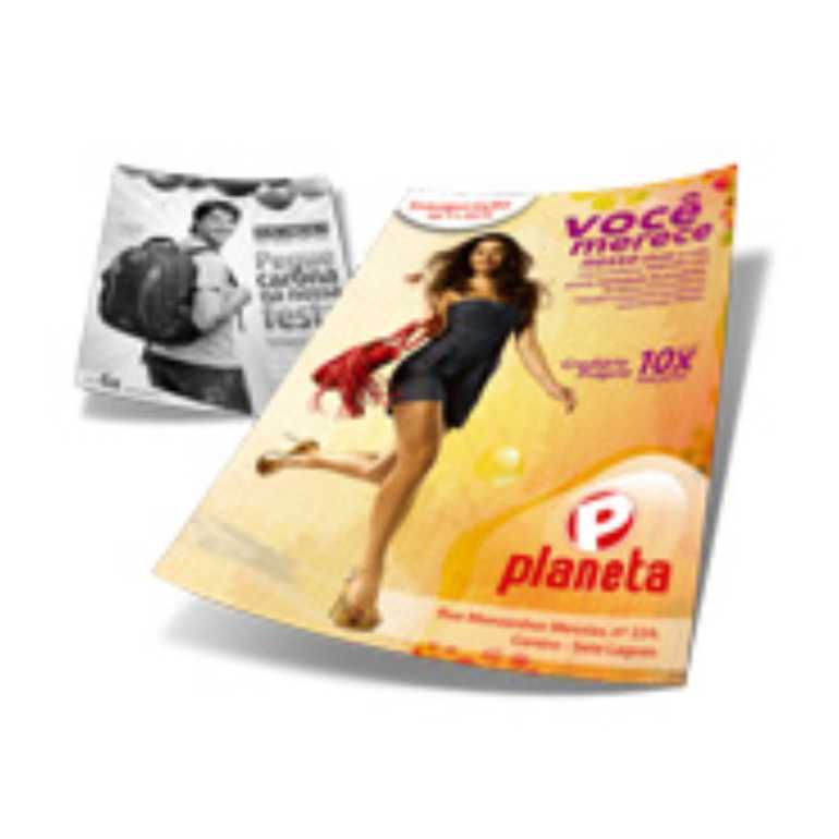 2500UND - PANFLETOS E FOLDERS COUCHÊ BRILHO 150g SEM VERNIZ - IMPRESSÃO FRENTE E VERSO P/B -15X21CM 