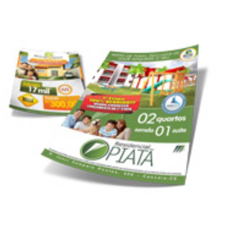 5000und - PANFLETOS E FOLDERS COUCHÊ BRILHO 90g - IMPRESSÃO FRENTE E VERSO COLORIDO - 20X14CM 