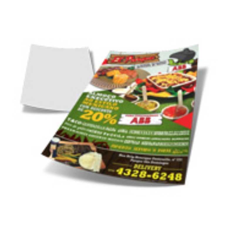 1000UND - PANFLETOS E FOLDERS COUCHÊ BRILHO 90g - IMPRESSÃO FRENTE - 20X28CM 
