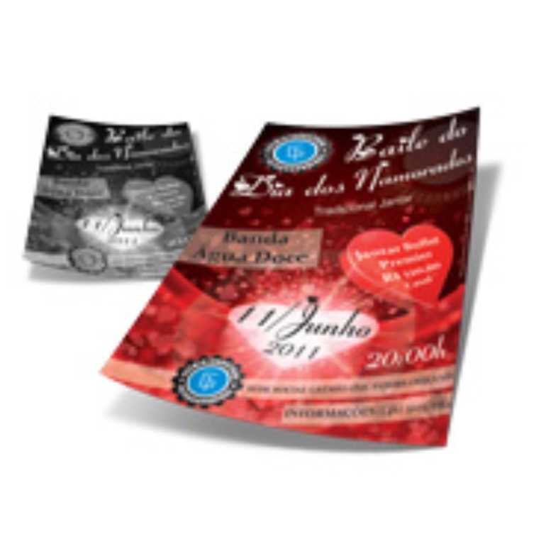 2500UND - PANFLETOS E FOLDERS COUCHÊ BRILHO 90g - IMPRESSÃO FRENTE E VERSO P/B - 20X28CM 